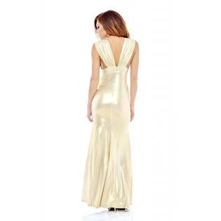 AX Paris   Womens Gold Fishtail Floor Length Dress