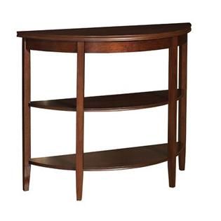 Powell Shelburne Cherry Demi lune Console Table with 2 Shelves