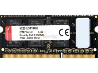 HyperX Impact 8GB 204 Pin DDR3 SO DIMM DDR3L 2133 (PC3L 17000) Laptop Memory Model HX321LS11IB2/8