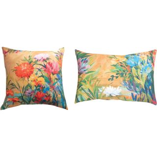 Marthas Choice Floral Indoor/ Outdoor Reversible Decorative Pillows