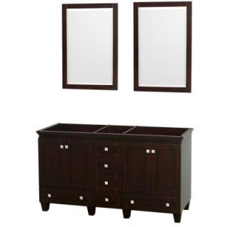 Wyndham Collection Acclaim 60 in. Double Vanity Cabinet with 2 Mirrors in Espresso WCV800060DESCXSXXM24
