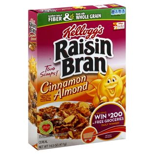 Raisin Bran Cereal, Cinnamon Almond, 14.5 oz (411 g)   Food & Grocery
