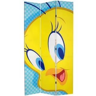 Oriental Furniture  7 ft. Tall Double Sided Tweety and Taz Canvas Room