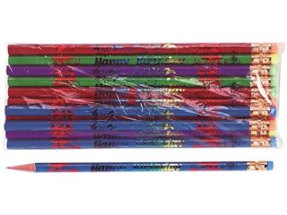 Moon Products 7904B Decorated Wood Pencil, Happy Birthday, #2, BLK/BE/GN/PE/RD, Dozen