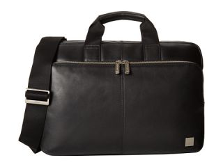 KNOMO London Newbury Leather Laptop Briefcase Black