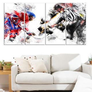 Design Art Hockey Face Off Canvas Sport Art Print