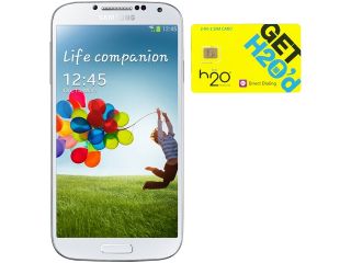 Samsung Galaxy S4 I9500 White 16GB Android Phone + H2O $50 SIM Card