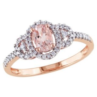 CT. T.W. Diamond with 1/2 CT. T.W. Morganite 3 Prong Ring in 10k