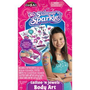 Cra Z Art 3DShimmer N Sparkle Tattoo N Jewels Body Art   Toys & Games