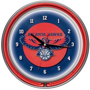 NBA Atlanta Hawks Double Ring Neon Clock   Fitness & Sports   Family