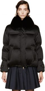 Burberry London Black Fox Collar Alderwall Jacket