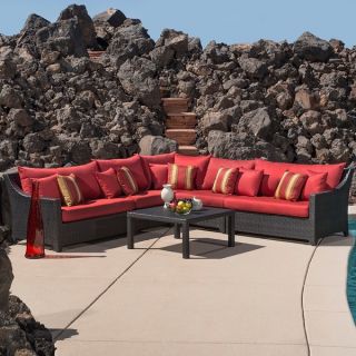 RST Brands Bliss 6 piece Corner Sectional Sofa and Coffee Table Patio