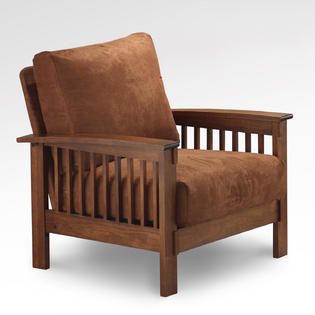 Oxford Creek  Mission style Oak and Rust Chair