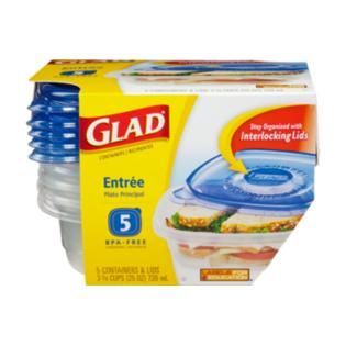 Glad Entree Containers 5 Containers & Lids   Food & Grocery   Food