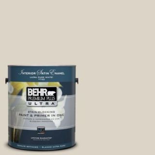 BEHR Premium Plus Ultra 1 Gal. #UL170 14 Canvas Tan Interior Satin Enamel Paint 775001
