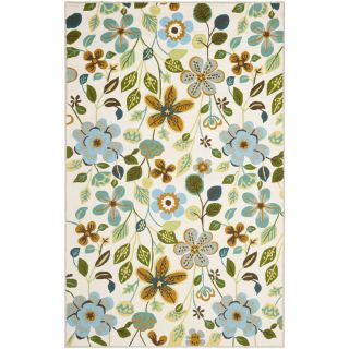 Safavieh Four Seasons Rectangular White Floral Indoor/Outdoor Woven Area Rug (Common 4 ft x 6 ft; Actual 3.5 ft x 5.5 ft)