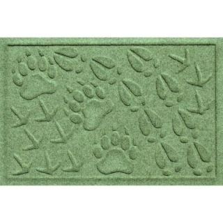 Bungalow Flooring Aqua Shield Paws and Bones Light Green 18 in. x 27 in. Pet Mat 20353531827
