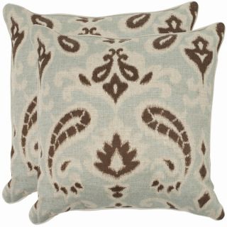 Safavieh Paisley 18 inch Light Grey/ Brown Decorative Pillows (Set of