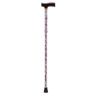 Drive Lightweight Adjustable Folding Cane with T Handle in Purple Floral 10304pf 1