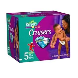 Pampers  Cruisers Diapers, Size 5 (27+ lb), Big Pack, 56 diapers