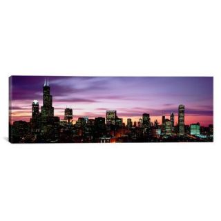 iCanvas Panoramic Skyscrapers at Dusk, Chicago, Illinois Photographic Print on Canvas