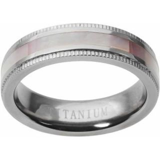 Brinley Co. Women's Abalone Inlay Titanium Fashion Ring, 5mm