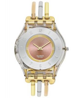 Swatch Watch, Womens Swiss Tri Gold Large Tri Tone Stainless Steel