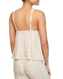 Eberjey Floral Garland Lace Trim Lounge Camisole, Tapenade