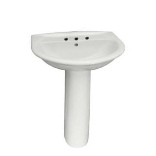 Barclay Products Karla 550 Pedestal Combo Bathroom Sink in White 3 338WH
