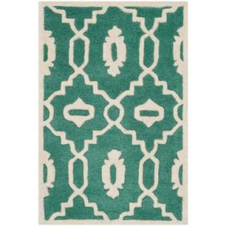Safavieh Chatham Teal/Ivory 2 ft. x 3 ft. Area Rug CHT745T 2