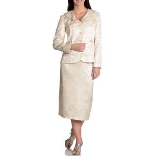 Danillo Womens Double Collar 2 piece Champagne Skirt Suit  