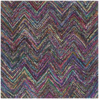 Safavieh Handmade Nantucket Pink/ Multi Cotton Rug (4 x 4 Square)