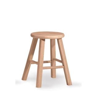 International Concepts Round Top Stool 18 Seat Height Unfinished