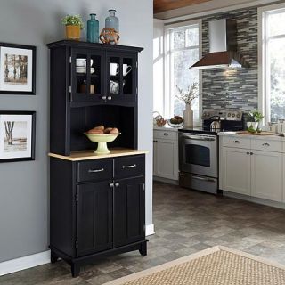 Home Styles Small Buffet Server with Hutch   Ebony