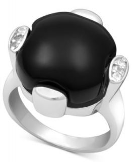 Sterling Silver Ring, Black Onyx Ring (32 1/2 ct. t.w.)