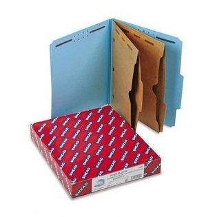 Smead 6 Section Folders w/Pocket Dividers, Letter, Blue   Office