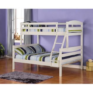Walker Edison Solid Wood Full Bunk Bed with Mattress