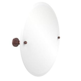 Allied Brass Dottingham Collection 22 in. L x 22 in. W Frameless Round Tilt Mirror with Beveled Edge in Antique Copper DT 90 CA