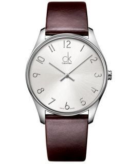 Calvin Klein Watch, Mens Swiss Classic Brown Leather Strap 38mm