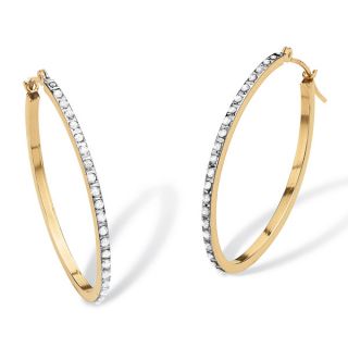 Haylee Jewels 10k Yellow Gold 1/10ct TDW Diamond Cuff Earrings (G H