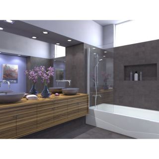 70 x 33.5 Semi Frameless Pivot Bathtub Shower Screen by Ark Showers