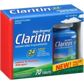 Claritin Antihistamine Non Drowsy Loratadine 10mg Tablets, 70 count