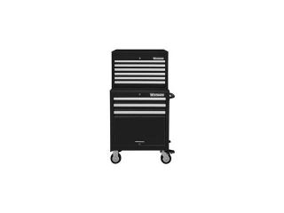 Combo Chest/Cabinet, 26 In, 9 Drw, Black