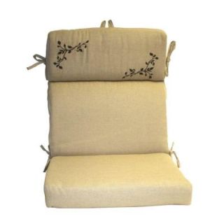 Peak Season Neutral High Back Outdoor Chair Cushion with Embroidery DISCONTINUED 5010 01253402