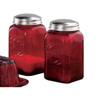 Miles Kimball Red Glass Salt & Pepper Shakers