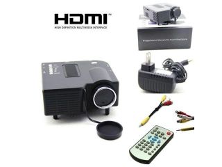 60" Portable Mini Hd LED Projector Cinema Theater Support PC Laptop HDMI VGA Input and SD + USB + AV Input for iPhone Galaxy Laptop Mac with Remote Control Only for home