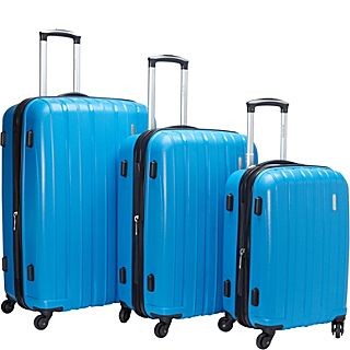 Mancini Leather Goods Expandable Polypropylene Spinner Luggage   3 Piece Set
