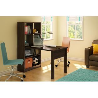 South Shore  Annexe Collection Work Table & Storage Unit Combo Mocha