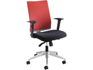 Tez Series Manager Synchro Tilt Task Chair, Black Mesh Back, Red Fabri