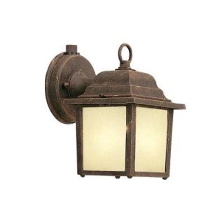 Designers Fountain Designers Value 1 Light Autumn Gold Outdoor Wall Lantern with Warm Amber Glaze Glass Shade ES2861 AM AG
